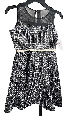 Rare Editions Black Tweed Girl's Dress Size 8 NWT Holiday Party Dress Junior - Image 1 of 4