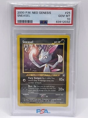 2000 Pokemon Neo Genesis Sneasel Unlimited #25/111 PSA 10 - LOW POP - Image 1 of 2