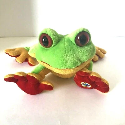 Ganz Webkinz Tree Frog Plush Toy Green Yellow 9" Sparkle Stuffed Animal No Code - Image 1 of 4