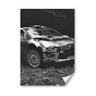 A2 - BW - Forest Rally Driving Car Race Poster 42X59.4cm280gsm #35416