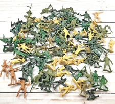 100 Army Men Vintage Lot Plastic Green Brown Cream Gray China