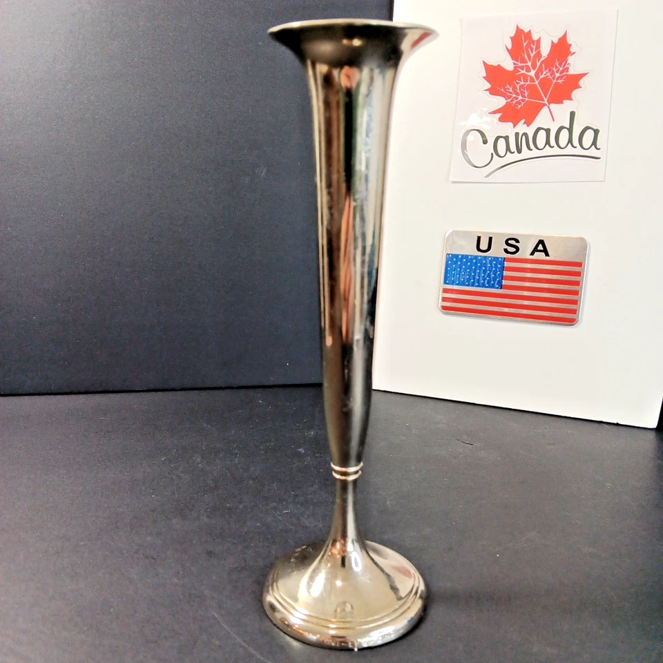 Jarrón plateado de 7 pulgadas de alto Uni EP SP zinc sin pulir Italia Foto 1 de 4