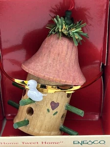 Enesco Small Wonders Home Tweet Home Ornament Wooden Birdhouse 1989 Vintage - Picture 1 of 5
