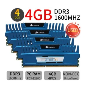 Corsair Vengeance 16GB Kit 4x 4GB DDR3 1600MHz PC3-12800U Desktop Memory RAM BT - Picture 1 of 8