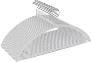 Plastic Hangers 50 pack No Shoulder Bump Suit Hangers - Chrome Hooks TIMMY Brand - Picture 1 of 6
