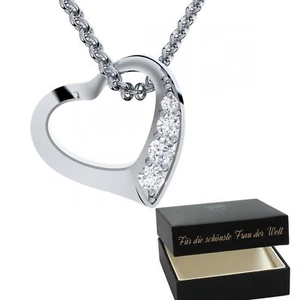 Herzkette Silber 925 ❤️ Geschenk Jahrestag Liebesgeschenk Liebe Geburt für Sie - Bild 1 von 10