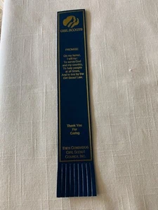 Girl Scout Promise Blue/Gold Made in England Leather Bookmark TCGSC Caring Gift - Picture 1 of 2