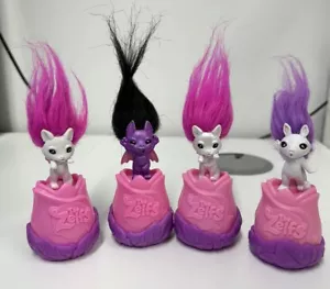 4 x The Zelf's "Series 5 Lil' Doll Small Pencil Toppers Cute Trolls - Picture 1 of 8