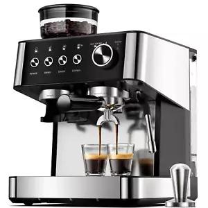 20 Bar Espresso Coffee Machine with Grinder, Steam Milk Frother Steam Wand - Picture 1 of 7