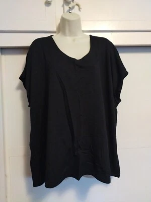 Badgley Mischka Mujer Pijama Negro PJ Camisa Camiseta Salón Mangas Cortas 3X  Foto 1 de 4