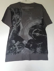 CALVIN KLIEIN T-SHIRT HOMME TAILLE L GRIS IMPRIME EN COTON/VISCOSE VALEUR 65 EUR - Picture 1 of 9