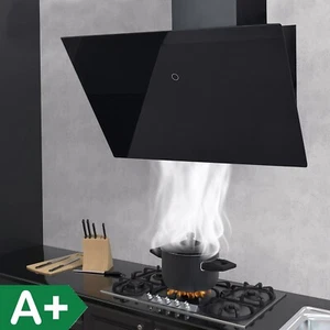 60CM Küche Wandhaube Schwarz Glas 700m³/h 9-Gang Ventilator Dunstabzugshaube Neu - Bild 1 von 17