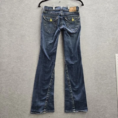 True Religion Women Jeans 14 Blue Denim Bootcut Embroidered Flap Pocket 29" - Image 1 of 4