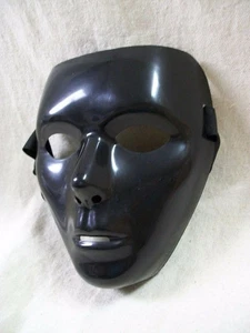 Black Blank Face Costume Mask Unisex Purge Grim Faceless Stalker Creep Bad Mime - Picture 1 of 12