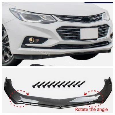 Carbon Style Front Spoiler Lip Splitter Kit For Chevrolet Cruze 2016-2018 US Foto 1 de 4