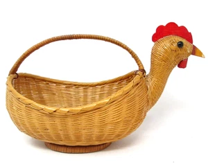 Cesta de mimbre pollo gallina mango granja huevo 7 pulgadas de alto - Imagen 1 de 10