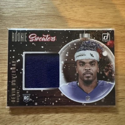 2020 Donruss #SW-DD Devin Duvernay Rookie Holiday Sweater - Image 1 of 2