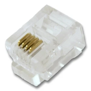 Enchufe telefónico modular RJ11 (6P4C 4 conductores/2 líneas paquete de 20 - Imagen 1 de 2