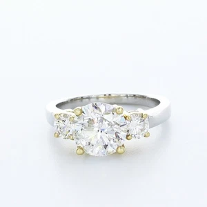 5ct G SI1 Round Natural Certified Diamonds 14k Gold Classic Engagement Ring Set - Picture 1 of 7