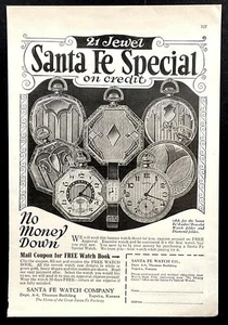 1925 Santa Fe Special 21 Jewel Taschenuhr Print AD - Bild 1 von 1