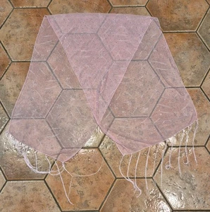 LADIES SHEER PINK SCARF WITH DIAMANTES - Picture 1 of 3