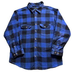 Field & Stream Blue Black Buffalo Check Flannel Shirt Mens XL Long Sleeve Button - Picture 1 of 17