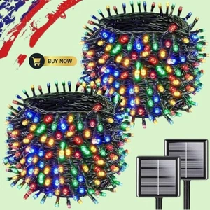 Multicolor Solar Christmas Lights 2Pack Total 180FT 500LED, String Light new - Picture 1 of 5
