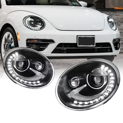 For 2013-2019 Volkswagen Beetle Pair LED Headlights Assembly Headlmps Left+Right - Image 1 of 4
