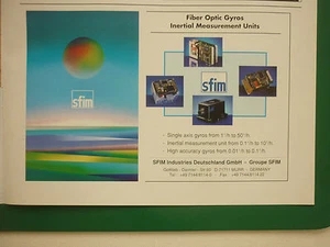 11/1998 PUB SFIM GLASFASER GYROS INERTIAL MESSGERÄTE ORIGINAL ANZEIGE - Bild 1 von 1