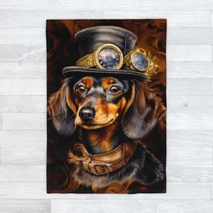 Steampunk Dachshund IV Blanket 120cm x 175cm, Cute Gentleman Dog, Handsome, Pets - Picture 1 of 6