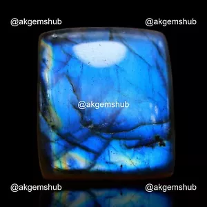 Labradorite Fuoco Naturale 93,00 Cts Quadrata Alta Qualità Cabochon 32x28x8 mm - Foto 1 di 11