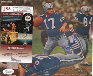PÁGINA DE REVISTA DON MEREDITH DALLAS VAQUEROS RARA FIRMADA JSA AA74506 - Imagen 1 de 1