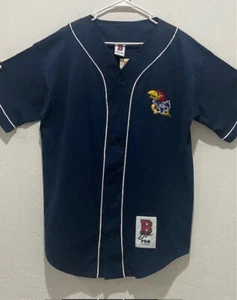 Kansas University Baseball Shirt Size L Short Sleeve Blue Boa Sportswear NWT $29 - Picture 1 of 8