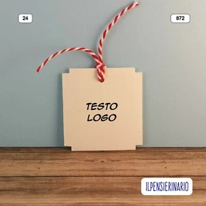 50 cartellini personalizzati quadrato deco abbigliamento matrimonio - Foto 1 di 3