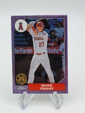 2022 Topps T87C-11 Mike Trout Purple 27/75 Jersey Number Match READ!