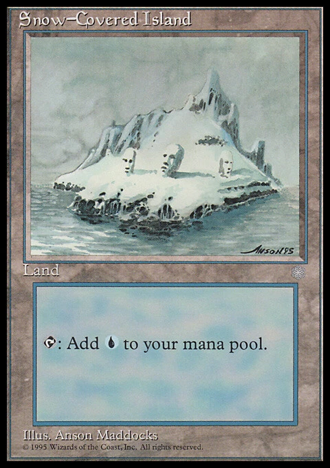 MTG Magic the Gathering Snow-Covered Island (371/383) Ice Age LP - Image 1 of 1