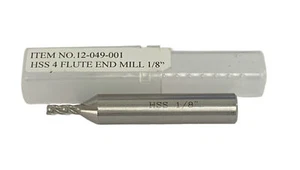 1/8" HSS 4 FLUTE GROUND END MILL/MILLING CUTTERS RDGTOOLS - Picture 1 of 2