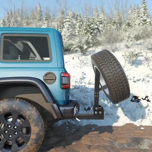 Trailer Hitch Mount Spare Tire Carrier Foldable Hitch Mount Fit for 2 Receiver - Picture 1 of 16