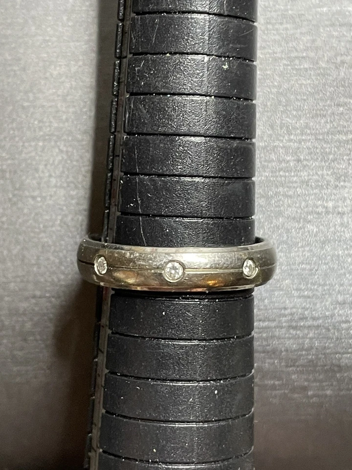 "Banda de diamantes de titanio Triton 4,9 mm tamaño 9,75"" supongo simulada" Foto 1 de 4