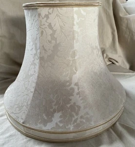 CLASSIC LARGE DAMASK LINED AND TRIMMED LAMP SHADE 16" BOTTOM X 8" TOP X 12" TAL - Picture 1 of 16