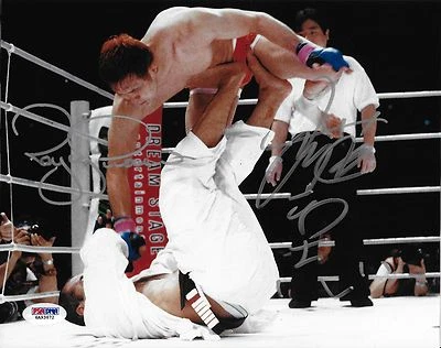 Kazushi Sakuraba & Royce Gracie Signed 8x10 Photo PSA/DNA COA Pride FC UFC Auto - Image 1 of 4