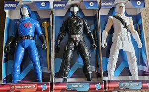 3 G I Joe Figures Cobra Commander Snake Eyes Storm Shadow Hasbro - Picture 1 of 1