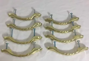 8 Used Sterling Brass Shell Pull - Amerock - 3" C-C AM-BP1333-074 Distressed - Picture 1 of 7