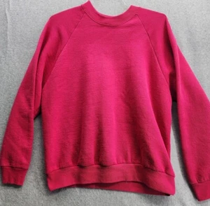 Vintage 90s Fruit of the Loom Blank Pink Essential Sweatshirt Made In USA Sz L - Picture 1 of 6