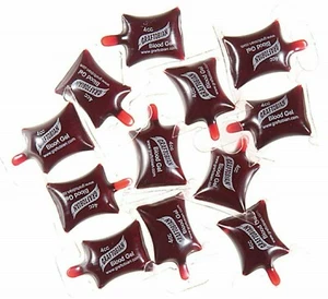 Graftobian Blood Gel Pack_Fake Blood -Halloween_ Makeup.4CC Pouches_12 Pouches ! - Picture 1 of 6