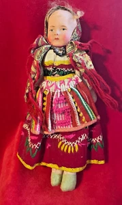 Vintage European Peasant Straw Stuff European Clothed Hand Painted Doll - Picture 1 of 12