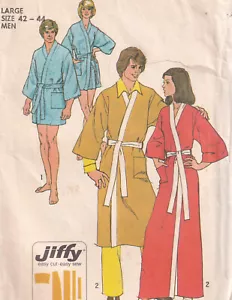 Simplicity 5685 Mens Wrap Bath Robe w Belt Pattern Size 42-44 Vintage 1970s - Picture 1 of 8