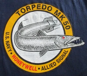 Vintage 80er Jahre T Shirt Single Stitch Herren XL Torpedo MK 50 U.S. Navy Barracuda - Bild 1 von 9
