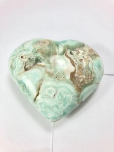217 Grams New Find Big Blue Aragonite Love Heart Pakistan - Picture 1 of 3