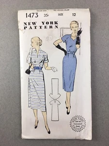 Vintage 1950s~NEW YORK Sewing Pattern~ #1473~Women’s Dress ~Size 12 - Picture 1 of 2